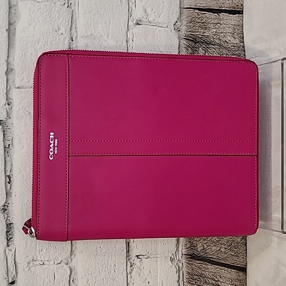 Coach Other - Coach Pink Legacy Leather Zip Around IPad Case